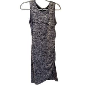 NWT Apt 9 Sleeveless Knit Midi Dress Size XS Gray Ruched Casual